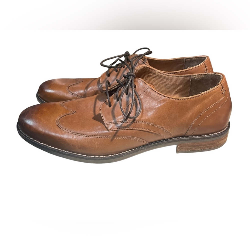 NUNN BUSH‎ Dual Comfort Memory Foam Cognac Leather Wingtip Oxford Mens Size 11